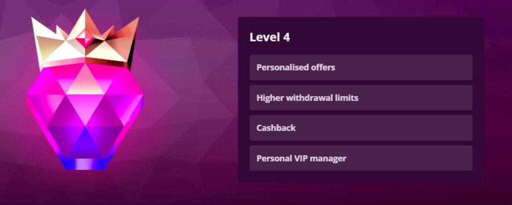 VIP 4 level malina casino